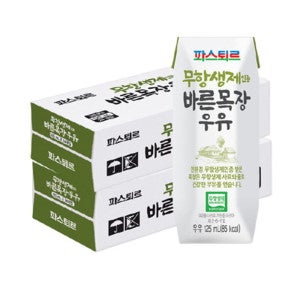 파스퇴르 파스퇴르 무항생제 바른목장 우유 125mL 48팩