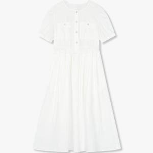 [지컷] [GCUT] 퍼프 슬리브 패치 포켓 롱 원피스_화이트 7255237109 2501568023010005