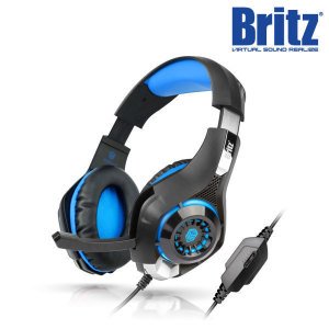 브리츠 K35GH 게이밍 PC 헤드셋 USB 유선 헤드폰 어학용 블루