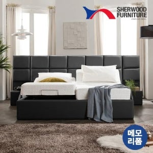 쉐우드가구 로직 모션베드 가죽 전동침대 TWIN트윈(메모리폼 매트리스 S+S포함)