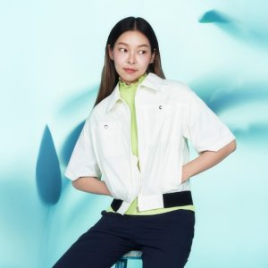 여성 블루종 반팔 점퍼(X2WJW6113IV)