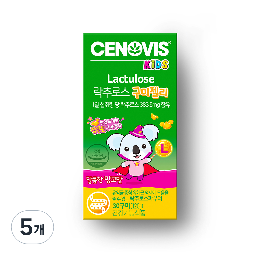 세노비스 유아용 <b>락추로스</b> 구미젤리 망고맛 120g  30정  5개