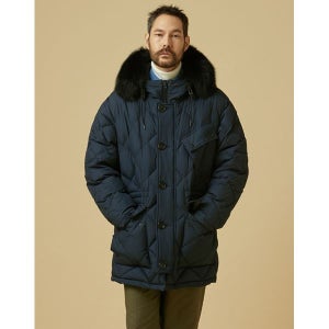 [헤지스] 24FW 폭스퍼 탈부착 구스다운 헤비 파카 HZJU4D692N2