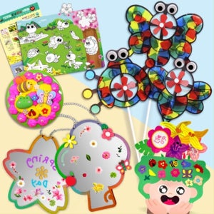 어린이 봄만들기 5종 키트 유아 봄 미술 만들기활동 부모참여수업 만들기키트