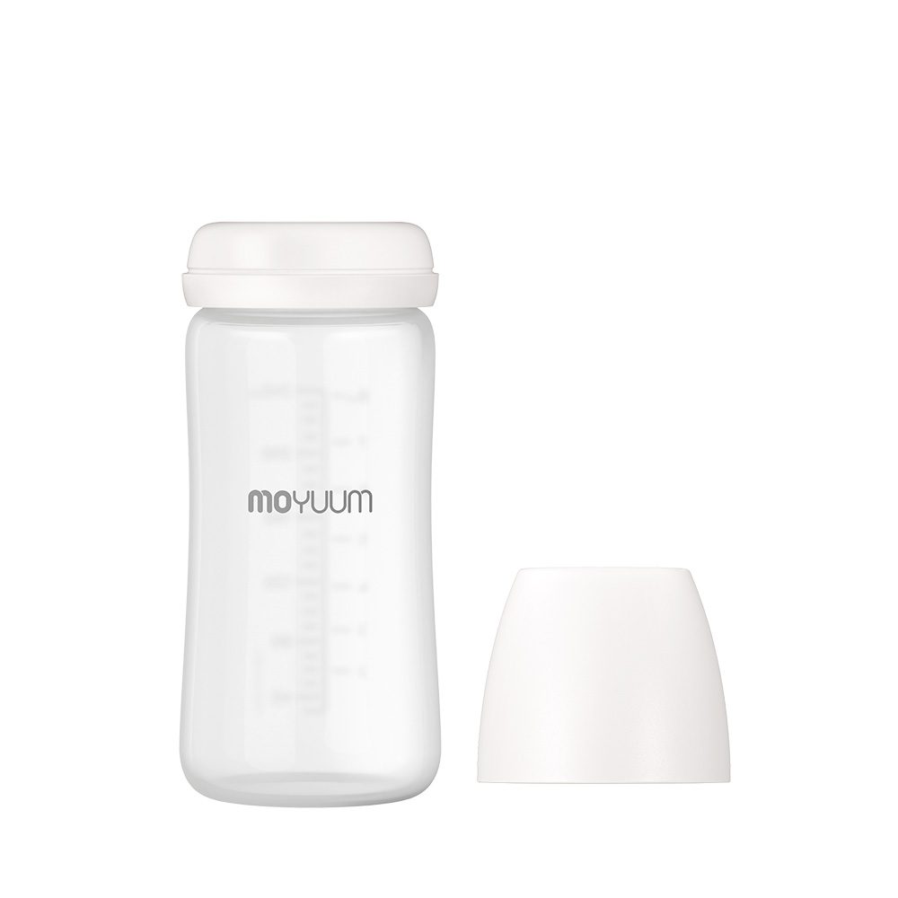 모윰 안심코팅 노꼭지 유리젖병 240ml, 화이트, 3개 대표 이미지