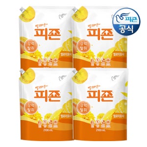 피죤 섬유유연제 옐로미모사 2100ml 리필 x 4개