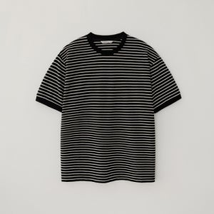 [블랭크룸] 피케 스트라이프 하프 슬리브_BLACK BR