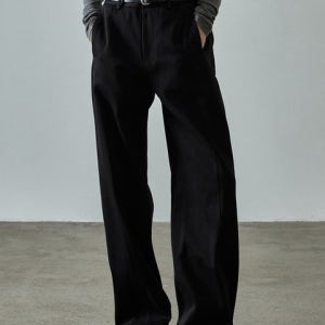 [파사드패턴] 커브드 코튼 팬츠_블랙