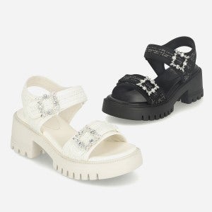 엘칸토 여성 트위드 청키 샌들 6cm LCWW56U526