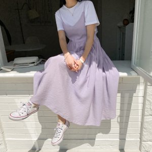 여름 빅사이즈 슬리브리스 뷔스티에 캉캉 원피스