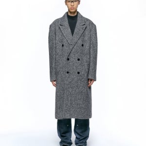[인사일런스] FAISA 알파카 더블 코트 GREY IM2C4CT10GY