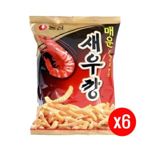 농심 매운 새우깡 90g x6