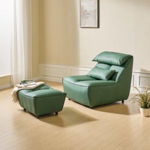 플리토 1인소파 & 스툴 세트인테리어 가죽 거실 매장 업소용 홈 GF