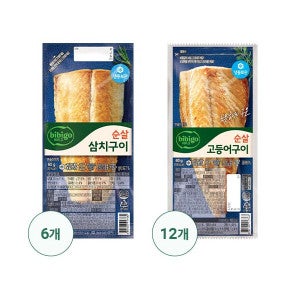비비고 CJ제일제당구워나온 순살 생선구이 총 18팩(고등어 12팩+삼치6팩)