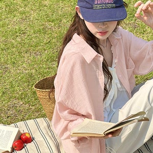 [살안타셔츠]키루 썸머 시스루 루즈핏 셔츠