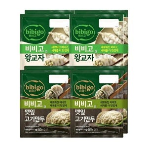[CJ제일제당]비비고 왕교자455g x4봉+깻잎고기만두 400g x4봉