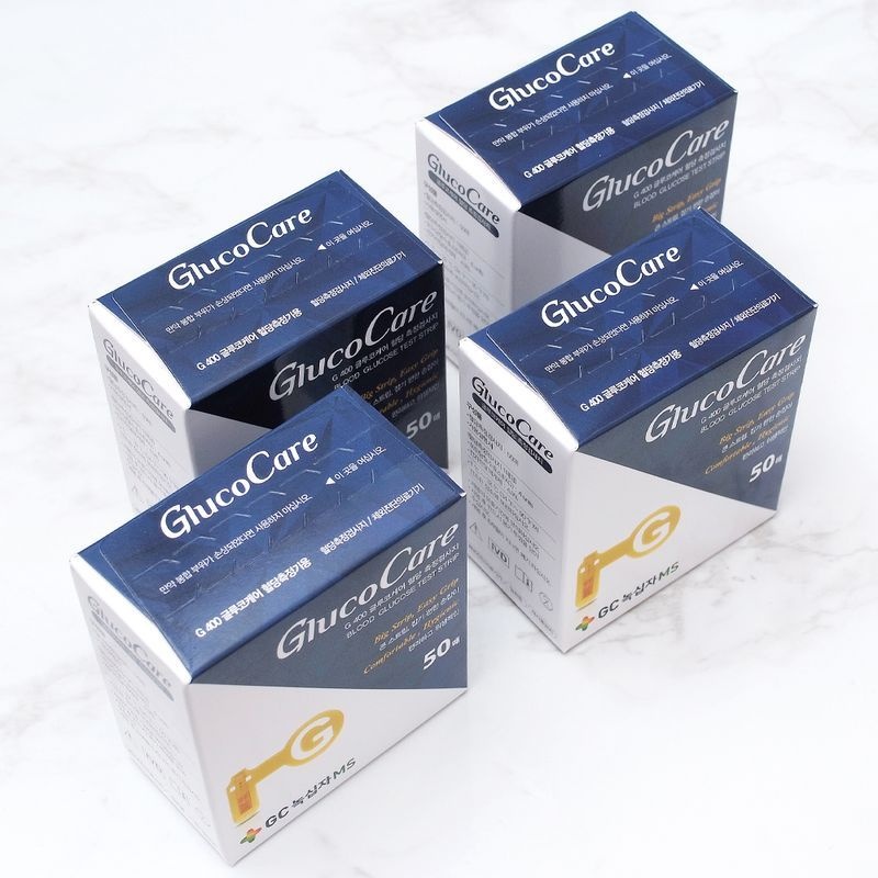 메디위 녹십자 글루코케어 혈당시험지 4박스 총200매+침200개+솜200매