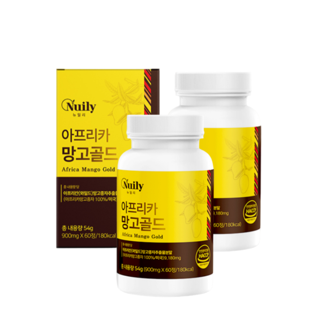 <b>와일드 망고 종자 추출 물</b> 분말 정 모로 오렌지 효능 식약처 해썹 정제형 60정 2개