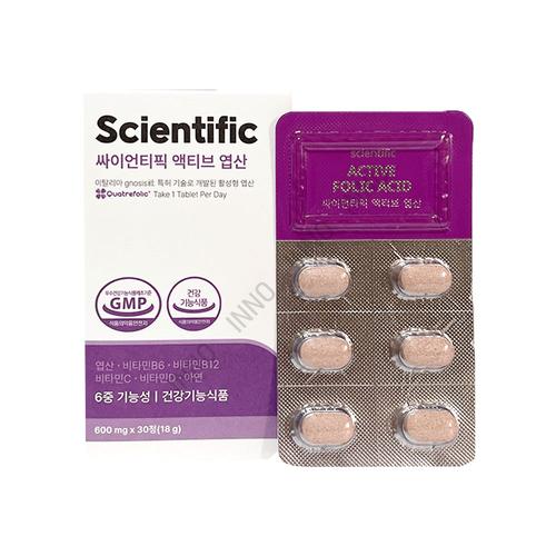 <b>싸이언티픽 액티브 엽산</b> 600mg x 30정 tr