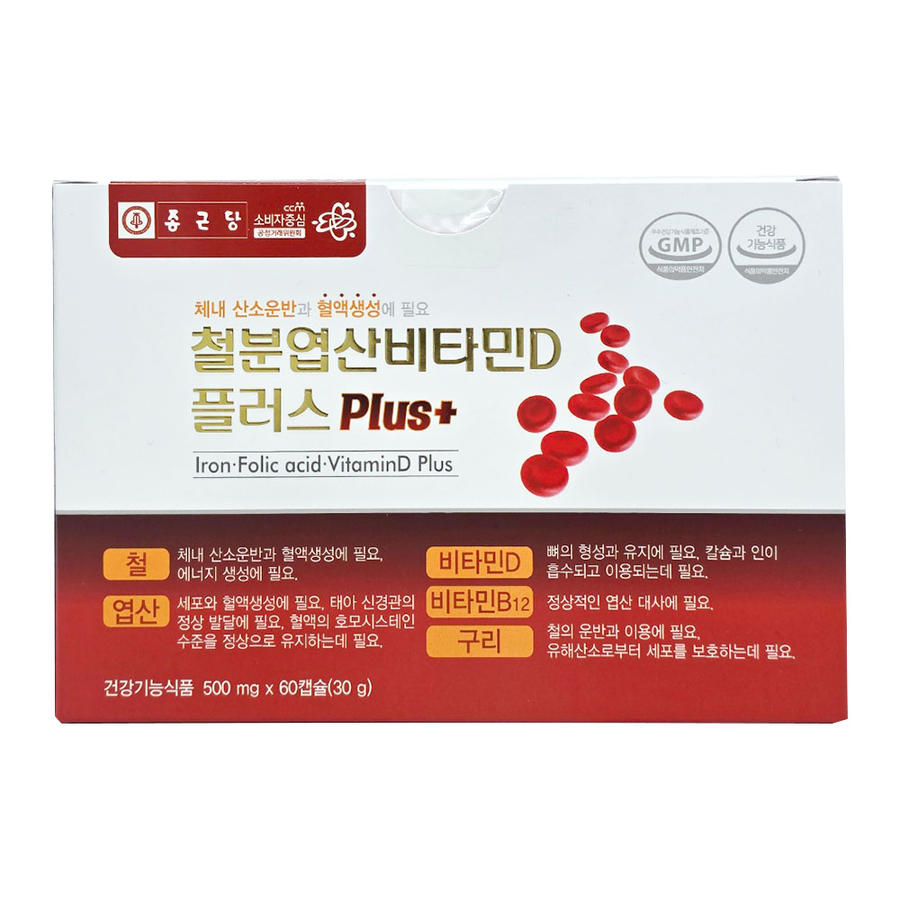 종근당 철분엽산비타민D 플러스 60캡슐