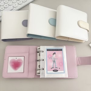 미니 3인치 PU 마카론 카드 앨범, 20개의 더블 사이드 페이지 포함