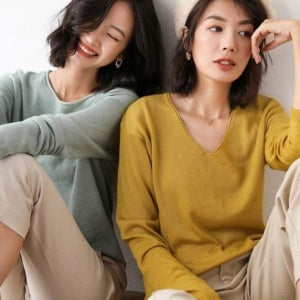 [하프클럽]스웨터 가을니트 브이넥니트 LK K003 티셔츠