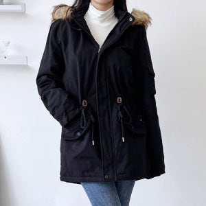 [하프클럽]여성 포근한 후드 탈부착 겨울 야상 점퍼 겨울 아우터