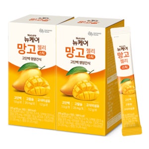 [본사공식몰] 뉴케어 뉴케어 망고젤리 스틱 (25g x 15포)X2 대상웰라이프 고단백 고칼슘 고식이섬유 영양간식