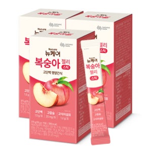 [본사공식몰] 뉴케어 뉴케어 복숭아젤리 스틱 (25g x 15포)X3  대상웰라이프 고단백 고칼슘 고식이섬유 영양간식