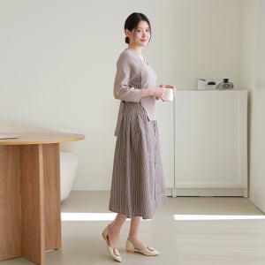 르포엠 [최초가 109,000원]다이앤 플리츠 레이어드 원피스