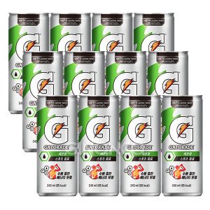 게토레이 롯데칠성 게토레이 레몬 240ml x12 이온음료 슬림캔 스포츠 헬스장 야외 음료