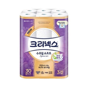 크리넥스 3겹수프림소프트 화장지 30롤+30롤