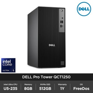 델 Dell Pro Tower QCT1250 인텔 코어 Ultra5 235 8GB 512GB FD 사무용 주식 업무용 컴퓨터