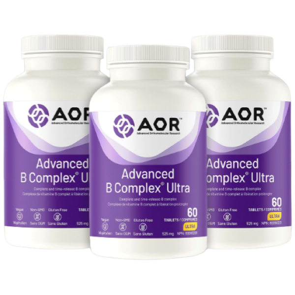 캐나다직구 에이오알 활성형 어드벤스드 비타민 <b>B 컴플렉스 울트라</b> 60정 3개 타임릴리스 서방형 AOR <b>Advanced B</b> Complex <b>Ultra</b>