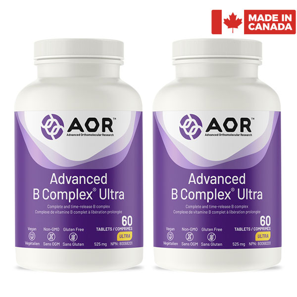 캐나다직구 에이오알 활성형 어드벤스드 비타민 <b>B 컴플렉스 울트라</b> 60정 2개 타임릴리스 서방형 AOR <b>Advanced B</b> Complex <b>Ultra</b>