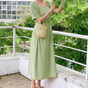 [55-120]시크퍼프 원피스