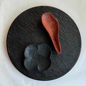 티암트리 흑색원형플레이트 접시