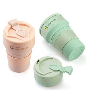 접이식실리콘텀블러 친환경 BPA Free 휴대용 접이식 실리콘 텀블러 500ml 제작
