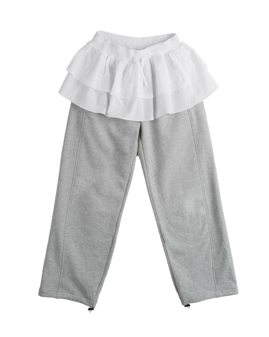 로액슈얼 LOAXUAL RUFFLE LAYERD SWEATPANTS