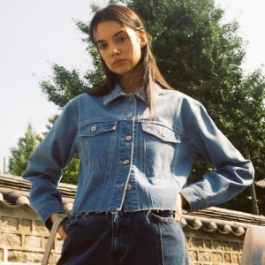 [마크엠] 여성 컷팅 크롭 데님 자켓 (MFMAH6051) MFMAH6051