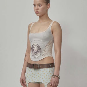 [스컬프터] Beaded Maria Top Pale Gray SC25S250GY