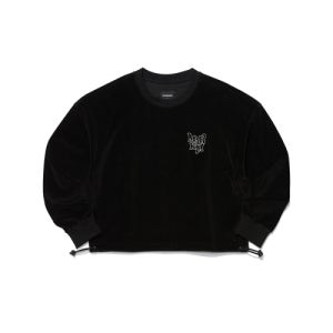 [마크엠] 여성 벨벳 스트링 스웻셔츠 블랙 (MFIBH8759) MFIBH8759