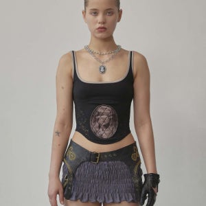 [스컬프터] Beaded Maria Top Black SC25S250BK