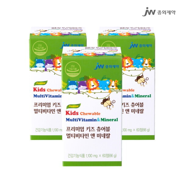 <b>JW중외제약</b> 키즈 멀티 비타민 <b>미네랄</b> 60정 3병