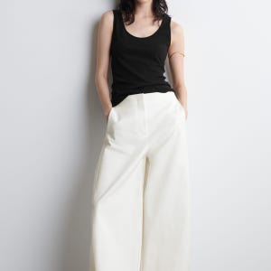 코스 크롭 코튼 바지 CROPPED BARREL LEG COTTON TROUSERS 1283311001