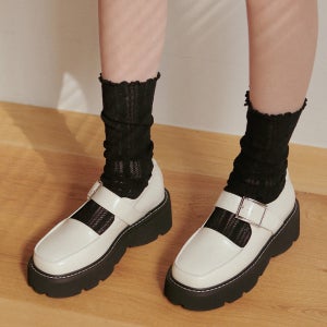 [프리플라] ljh0pu80-7 Paltform Buckle Maryjane Loafers - 2 Colors ljh0pu80-7