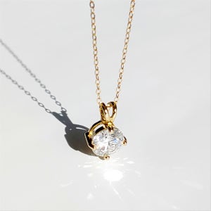 14K 금 체인+2캐럿 모이사나이트 엘프20 목걸이, 선물같은 하루(에버링)