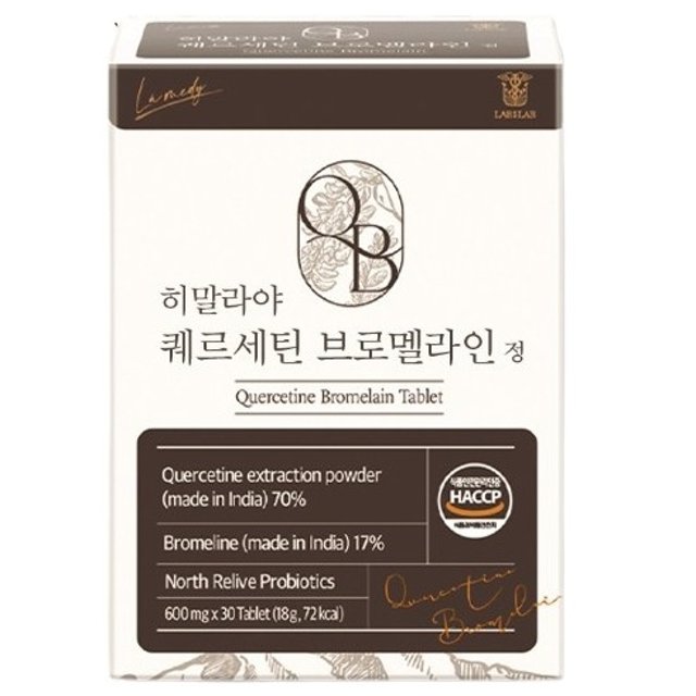 랩온랩 히말라야 퀘르세틴 <b>브로멜라인</b> 600<b>mg</b> x 30정