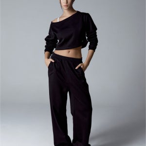 이지스웻 팬츠 와이드 미드라이즈