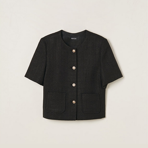 로엠 라운드 트위드 반팔 자켓 RMJKF25S99